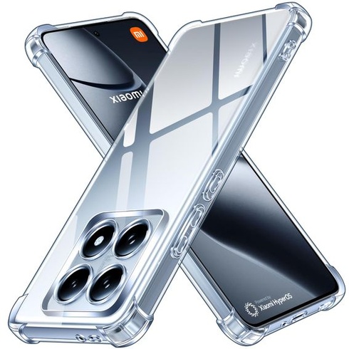 Priehľadné silikónové puzdro ivoler pre Xiaomi 14T Pro s nárazuvzdornými rohovými chráničmi, tenké