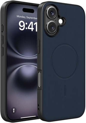 Puzdro X-level pre iPhone 16, PU koža pre Magsafe, modré iPhone 16 Modré
