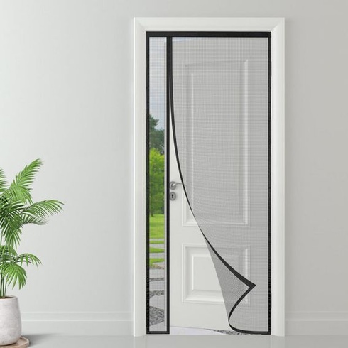 Dvierka proti hmyzu, bočné otváranie, 90x210 cm, automatické zatváranie, čierna, 90x210 (ŠxV) cm,