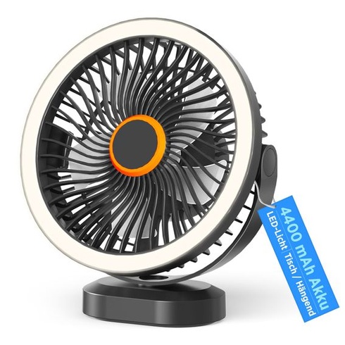 Stolný ventilátor Lepwings, tichý, malý USB ventilátor s batériou 4000 mAh, výdržou 4–12 hodín, 3