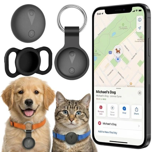 GPS obojek pro kočky, sledovač psů bez měsíčních poplatků, kompatibilní s iOS a Android, sledování
