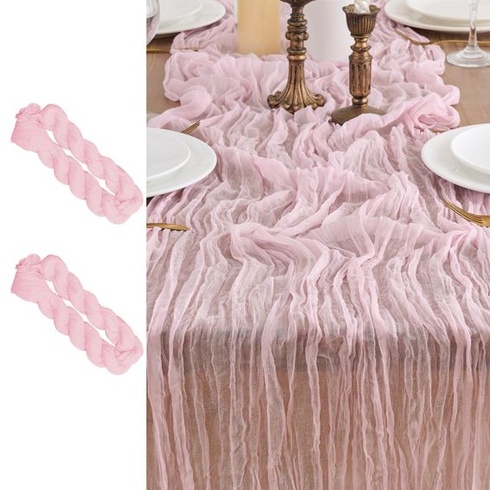 2 behúne, syrové obrusy Behúne, boho gázová látka Syrové obrusy, rustikálny obrus pre svadobné