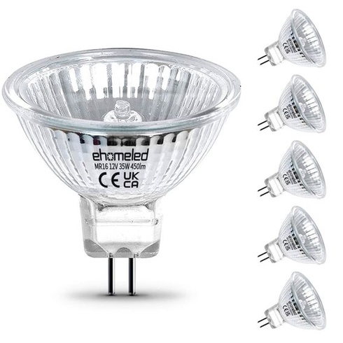 12V 35W MR16 GU5.3 halogénové žiarovky teplá biela 2700K 450LM 6 kusov