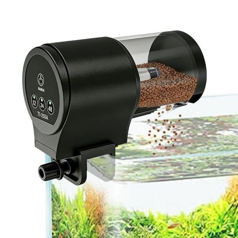 Automatické krmítko do akvária, veľkokapacitné krmítko do rýb s objemom 100 ml, automatické krmítko