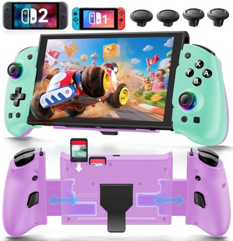 Ovladač OIVO Switch 2 pro Nintendo Switch/OLED, jednodílný roztažitelný bezdrátový gamepad Switch s
