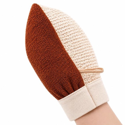 Exfoliační rukavice 2 v 1 ze sisalu a viskózy - Oboustranná exfoliační rukavice na tělo do sprchy a