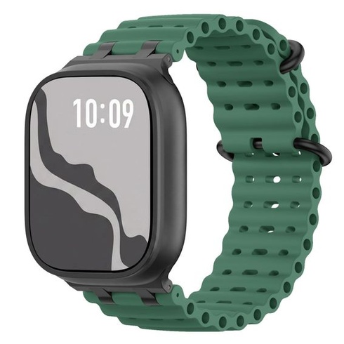 Vylepšený remienok Ocean Band, kompatibilný s Apple Watch 42/44/45/46/49 mm, čierny/zelený,