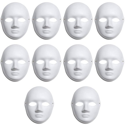 10 natierateľných masiek, DIY biele masky, DIY papierové maškarné masky, Natierateľné papierové masky na