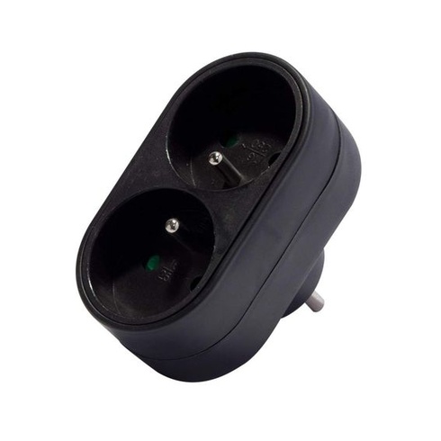 Biplite Domino 2 x 16 A 3500 W 250 V – Schwarz Chacon