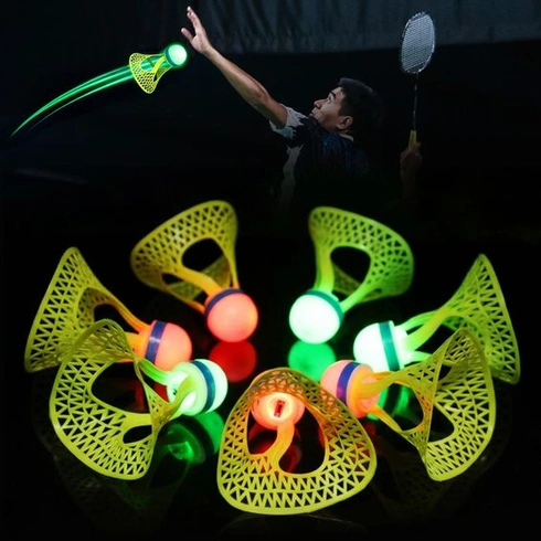LED badmintonové loptičky, sada 6 nylonových badmintonových loptičiek, športové badminton, svetelné