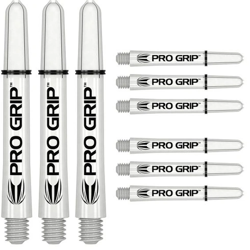 Šipky Target Darts 3 sady Pro Grip Spin - 9 kusů, celkově bílé, střední - 48 mm