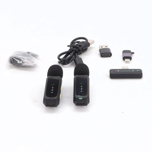 Mini mikrofon pro iPhone, Android a PC - Mini mikrofon Plug & Play s větrnou clonou, bezdrátový