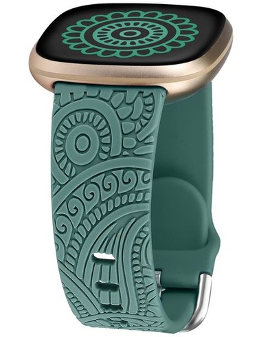 TOYOUTHS Kvetinový gravírovaný náramok kompatibilný s Fitbit Versa 4/Versa 3/Sense 2/Sense náramok,