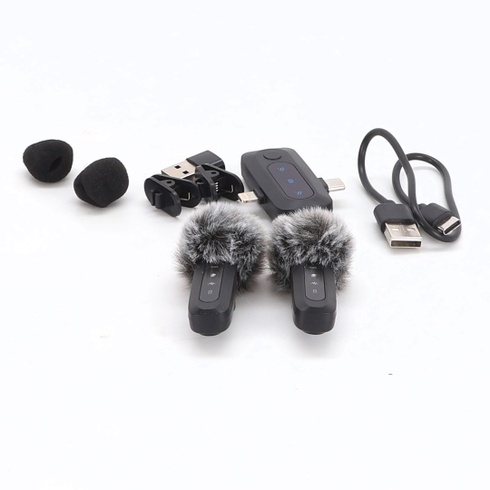 Bezdrôtový klopový mikrofón WARM BOX pre iPhone, iPad a telefón Android, sada 2 mini mikrofónov s