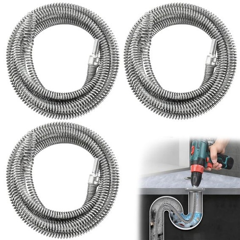 3 kusy špirály na čistenie odpadov, špirála na čistenie odpadov 10 mm x 4 m/2 m/1 m