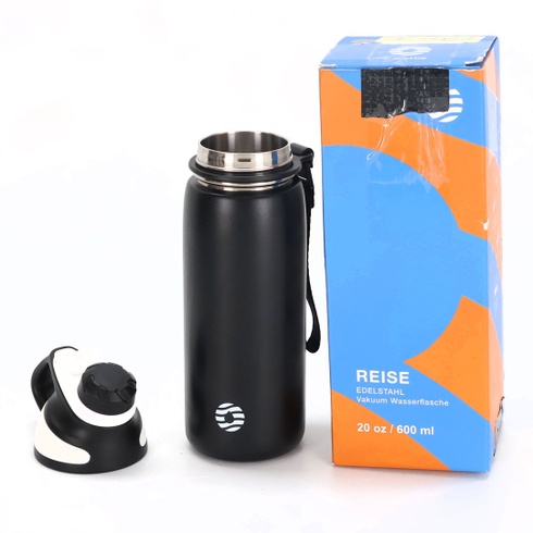 Fľaša na vodu Fjbottle z nerezovej ocele 600 ml s magnetickým viečkom do držiakov na bicykel | Vhodná pre