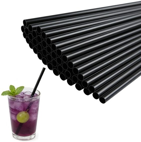 100 čiernych opakovane použiteľných slamiek, 26 x 0,6 cm. Vysoko kvalitné slamky z PP materiálu, vhodné