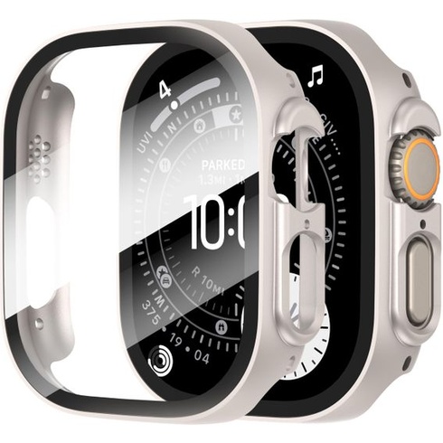 Diruite 2dielne púzdro pre Apple Watch Ultra 3/2/1 49mm ochranné púzdro Starlight 49mm