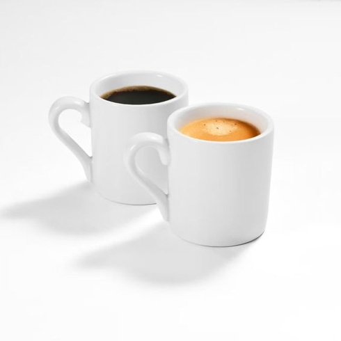 Čistě bílý keramický hrnek na espresso (56,7 g/60 ml), sada dvou kusů