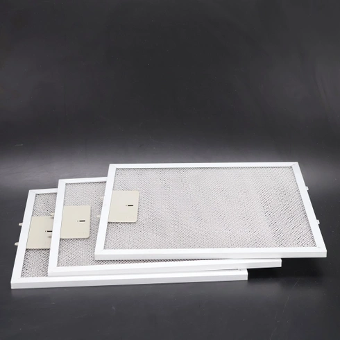 Sada 3 hliníkových síťových filtrů pro kuchyňskou digestoř, stříbrná, 300 x 250 mm