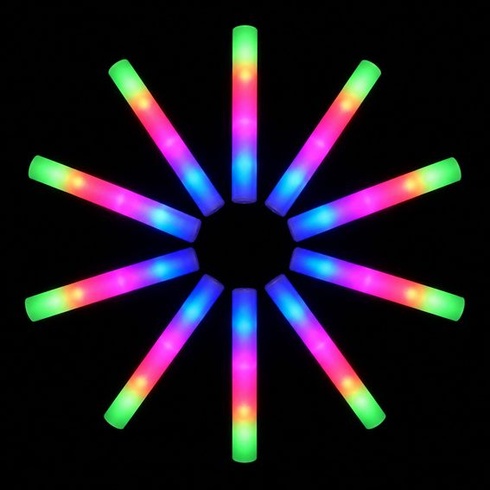 10 LED penových svetelných tyčiniek, 3 režimy meniace farbu, blikanie, svietiace tyčinky v tme,
