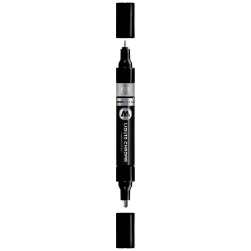 Tekutý chrómový popisovač Molotow s dvojitým hrotom, zrkadlový efekt, veľkosť hrotu 1,5 a 4 mm