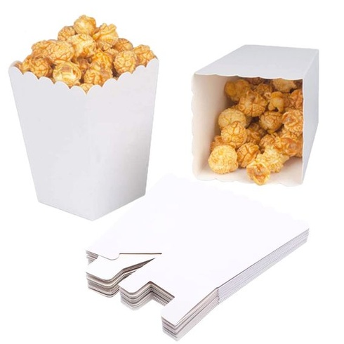 CC Wonderland Zone 24dielne biele vrecká na popcorn, malé krabičky na popcorn, mini nádoby na popcorn,