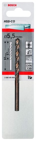 Príslušenstvo Bosch Profesionálny vrták do kovu HSS-Cobalt Bosch (Ø 5,5 mm) 1 kus Ø 5,5 mm