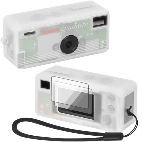 Silikónové puzdro GWCASE s 2 ochrannými fóliami na displej pre fotoaparát Kodak CHARMERA