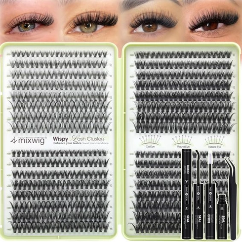 Wimpern sada prodloužení 640 ks 30D+40D+50D+60D řasy 8-16mm D kudrnaté C-30D 40D 50D 60D sada