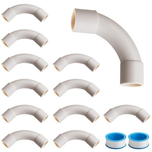 Ohyb trubky M25 90°, 12 kusů, PVC trubka, Ø25 mm