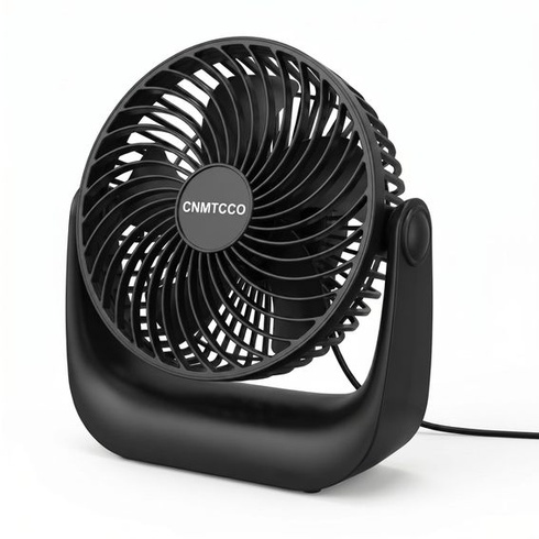 CNMTCCO USB stolný ventilátor, tichý, 6palcový ventilátor s 3 rýchlosťami a 360 ° rotáciou, silný mini