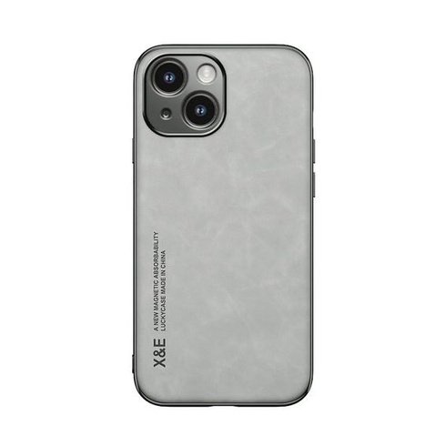 Kepuch Silklike kryt pre iPhone 15 - Puzdrá so vstavanou kovovou doštičkou pre iPhone 15 - šedá