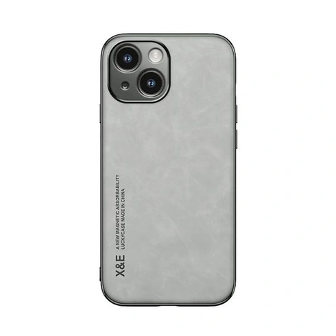 Kepuch Silklike kryt pro iPhone 15 - Pouzdra s vestavěnou kovovou destičkou pro iPhone 15 - šedá