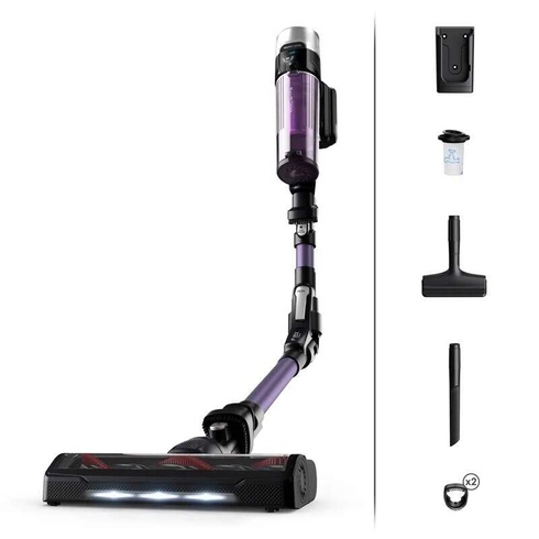 Tyčový vysávač Rowenta RH2039WO X-Force Flex 9.60 Allergy 3 v 1, 100 AW fialový, vrátené, použité