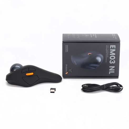 ProtoArc Bezdrôtová Bluetooth trackballová myš, EM03 NL Dobíjacia ergonomická trackballová myš s