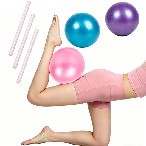 3 pilates lopty 25 cm s priloženou fúkacou pipou, malá gymnastická lopta, protišmyková sedacia lopta,