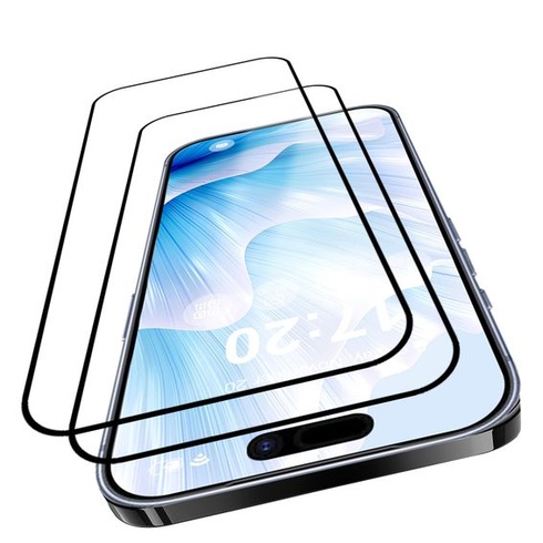 Ochranné tvrdené sklo VideoSecu pre iPhone 17 Pro, balenie 2 kusov, čítačka odtlačkov prstov, nerozbitné,