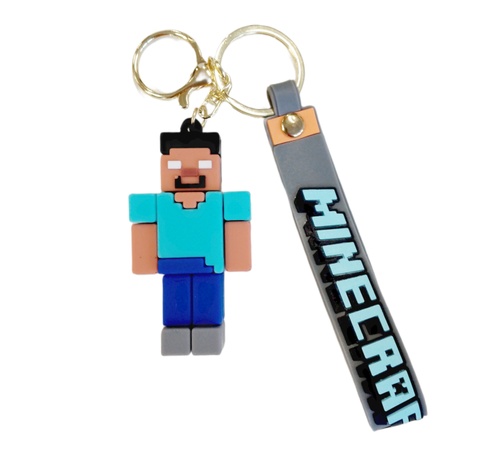 Detská kľúčenka Steve Pixel s pútkom a karabínou