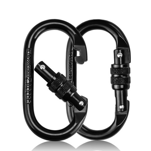 TIANLIN 2dílné karabiny s háky pro vysokou zátěž, velké tvaru O, 25 kN (cca 2500 kg), bezpečnostní