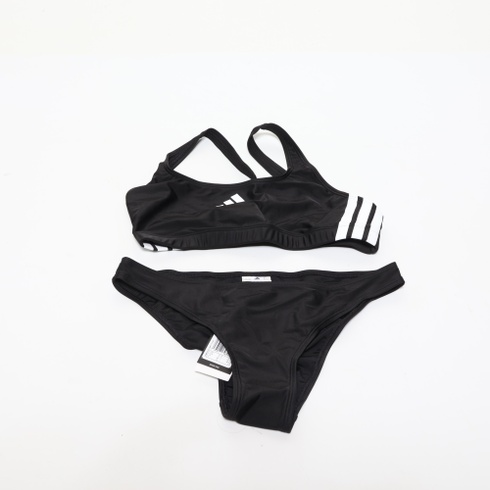 Dámske bikiny adidas 3 Stripes V-Back, čierne/biele, 36