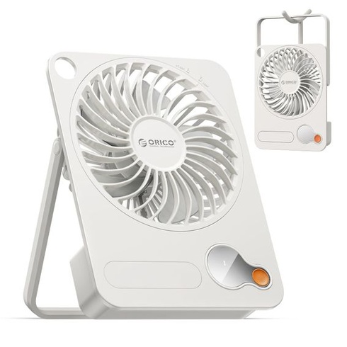 Stolní ventilátor ORICO DoFan USB s 3200 ot./min, baterií 3600 mAh a LED nočním světlem, flexibilní