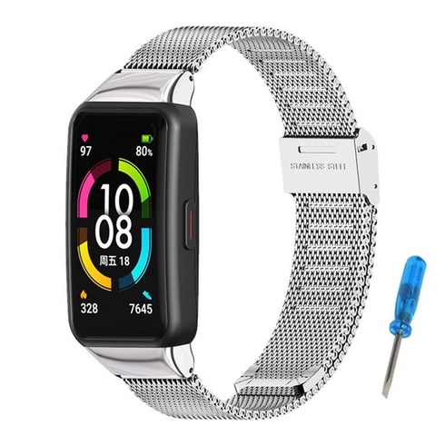 Náramok SenMore kompatibilný s Honor Band 6/Band 5 z nerezovej ocele, vodotesný, módny náhradný