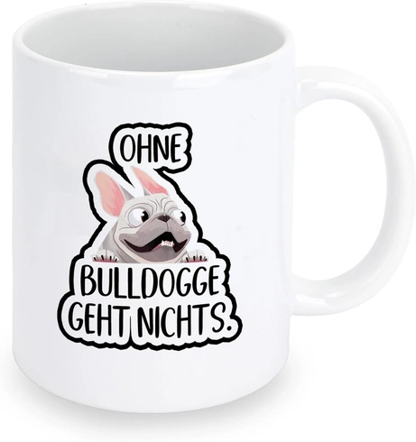 Keramický hrnek Hroanc buldog, bílý
