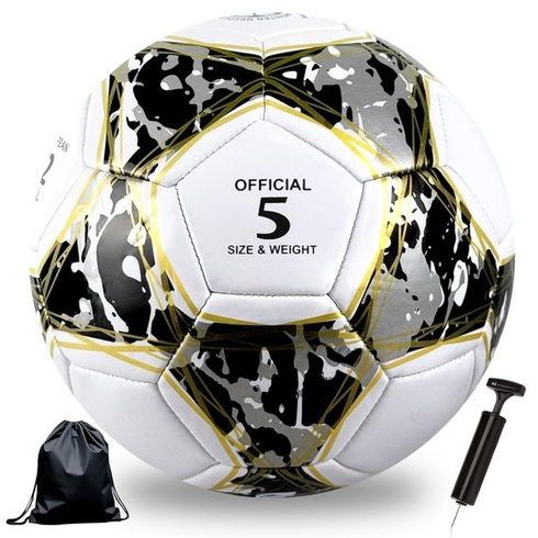 Detská futbalová lopta, veľkosť 4/5, s pumpičkou na loptu a taškou na loptu, prémiová PVC kožená lopta,