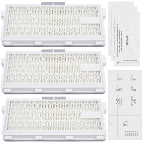 3 sady filtrov Airclean Plus 50 pre Miele Compact C1/C2 Complete C2/C3 HPea Air Clean Filter biely