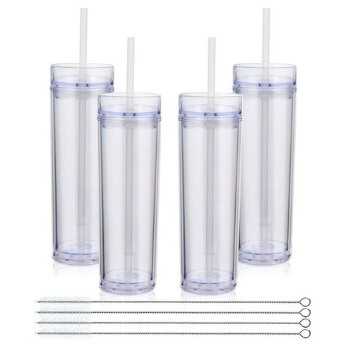Plastové kelímky s víčkem a brčkem/ 480ml