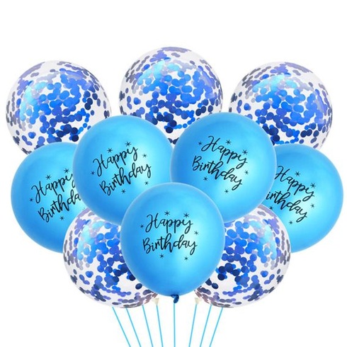 10 kusov balónikov Happy Birthday Gleemix