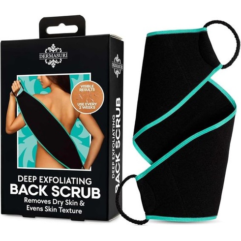Dermasuri Deep Exfoliating Back Scrubber – Exfoliačná osuška – Sprchová huba s dvojitou textúrou –