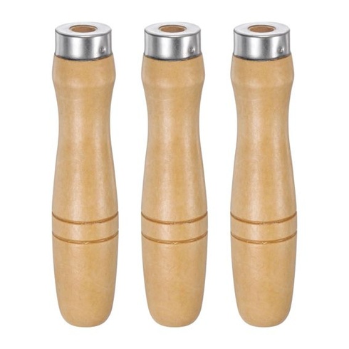 Sada 3 rukojetí pilníků QUARKZMAN, dřevěná rukojeť, délka 120 mm, kulatý otvor 9,5 mm, ergonomické